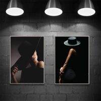 Chic Black Canvas Art Prints: Modern Aesthetic Wall Decor For Living Room - Elegant Woman Design 0921