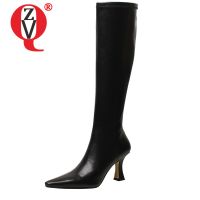 ZVQ Women winter New Style Fashion Leisure High boots Good Qualtiy Pumps Heels Concise Comfortable Solid color Pointed Toe