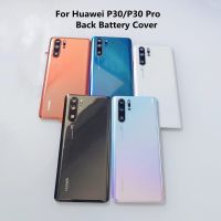 ของแท้สำหรับ P30 P30 Pro ฝาครอบหลังกระจกฝาปิดแบตเตอรี่ด้านหลังชิ้นส่วนอะไหล่เคสสำหรับ P30pro P 30และกล้อง