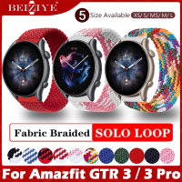 Braided Solo Loop Nylon fabric Strap For Amazfit GTR 3 / Amazfit GTR 3 Pro เสี่ยวหมี่ สายนาฬิกาข้อมือยางยืด for For Amazfit GTR3/Amazfit GTR 3Pro smart watch strap Accessories