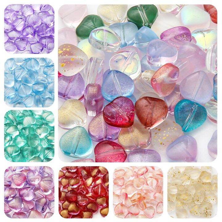 10pcs-heart-shape-czech-lampwork-crystal-glass-spacer-bead-for-jewelry-making