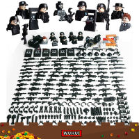 Wuhui 6 ชิ้นSWATทหารกองทัพww2 minifiguresของเล่นอาคารชุดของเล่นสำเร็จรูปที่ทันสมัยตำรวจกองทัพเรือกองทัพอากาศมินิทหารรูปด้วยอาวุธอาคารอิฐ