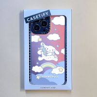 Casetify X เคสโทรศัพท์มือถือ PC TPU แบบแข็ง ลาย CINNAMOROLL สําหรับ IPhone 14 Pro MAX 14 Plus 13 Pro MAX 12 Pro MAX 11 Pro MAX XS MAX XR X