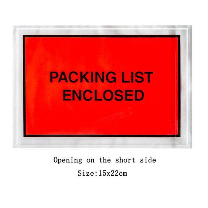 Pcs Sizes Packaging List Plastic Bag Invoice Slip Enclosed Packing Envelope Clear Logistics