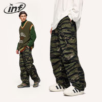 INFLATION Classic Camouflage กางเกงขากว้างผู้ชาย2023แฟชั่น Tiger Pattern Casual Camo กางเกง