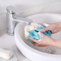 ↂ❡♀ Reusable Non-fading Multipurpose Stretchable Exfoliating Bath Loofah Sponge Mesh Body Scrubber Mesh Bathroom Supplies