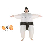 ผู้ใหญ่ Inflatable Sumo เครื่องแต่งกายชุด Air Operated Fan ชุดแฟนซีปาร์ตี้ฮาโลวีนคอสเพลย์ชุด Fat