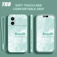 เคสโทรศัพท์สไตล์ภาพวาดสีน้ำมัน YBD สำหรับ Xiaomi Poco M4 5G POCO M5 4G Redmi Note 11R วัสดุซิลิโคนบางเป็นพิเศษที่มีลวดลายด้านข้างและสายคล้อง