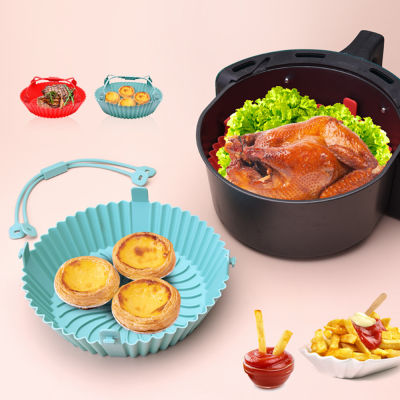 Oven Baking Tools Reusable Round Baking Baking Accessories Grill Pan Basket Bakeware AirFryer Silicone Tray