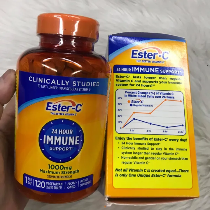 Ester C Vitamin C 1000mg 120 vegetable coated tablets Stomach Friendly