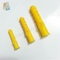 500pcs or 1000pcs 6x30mm; Ribbed Plastic Anchor; Wall Plastic Expansion Pipe Tube; Wall Plugs; Drywall Screw;yellow