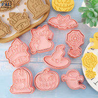 FAL Set Of 8 Halloween Cookie Biscuit Stencil Cute Cartoon Stamp Impress Dough Cutters DIY Craft Pressing Template For Kids New