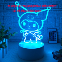 COOL Kuromi Night Light Anime Acrylic 3d Lamp Remote LED Charging USB Cartoon Lighting Home Desk Decor