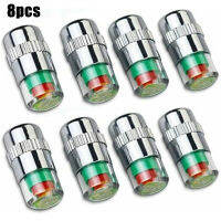 8pcsset Car Tire Pressure Monitor Valve Stem Caps Sensor Red Yellow Green 3 Color Indicator Auto Replacement Parts