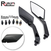 HD 8/10mm Universal Adjustable Motorcycle Scooter Carbon Fiber Pattern Side Rear View Mirror motorcycle modified rearview mirror Mirrors