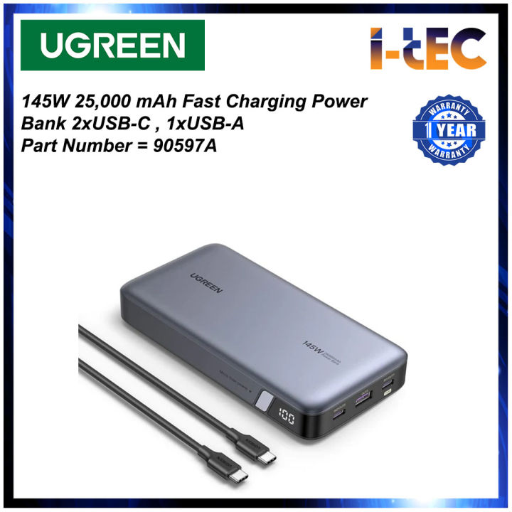 UGREEN 145W 25,000mAh Fast Charging Power Bank (90597A) | Lazada