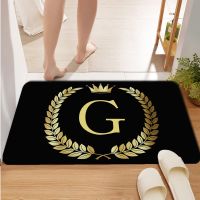 Black Golden Crown Letter Kitchen Mat Bedroom Entrance Doormat Home Rug 50X80cm Living Room Carpet Bathroom Nordic Balcony Mat