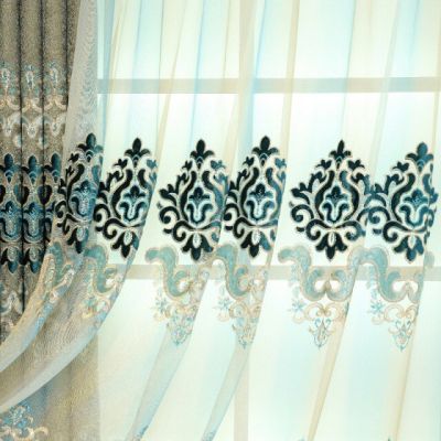 New European High-end Elegant Curtain Palace Style Classical High Shading Embroidered Finished Curtains for Living Room Bedroom