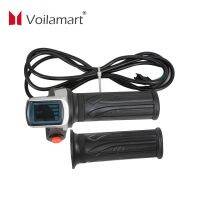 Voilamart 48V 36V 1Pair Electric Bicycle Speed Control Twist Throttle Grip Kit with LCD Display Ebike Conversion Accessories