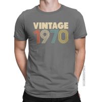 Mens T-Shirts Vintage 1970 51th Anniversary Novelty 100% Cotton Tee Shirt Classic T Shirt Crew Neck Clothes 2XL 3XL