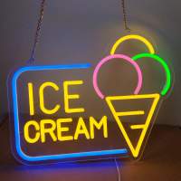 ป้ายไฟice cream รูปไอศครีม ป้ายไฟLED ป้ายไฟร้าน ป้ายไฟ LED ป้ายไฟประดับร้าน ป้ายไฟสำเร็จรูป ป้ายไฟเปิดร้าน ไฟประดับตกแต่ง