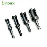 Binoax 4pcs Plug Cutter Drill Bit Set 1/4 3/8 1/2 5/8 Woodworking Wood Plug Cutter Cutting Tools