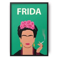 Frida Kahlo โปสเตอร์พิมพ์ผ้าใบวาดภาพงานศิลปะที่สร้างแรงบันดาลใจให้กับไอเดียของขวัญเฟมินิสต์