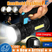 ไฟฉายมือถือ4โหมด Ip44แบบชาร์จไฟแบบพกพากันน้ำ Super Bright Led ไฟฉายสปอตไลท์