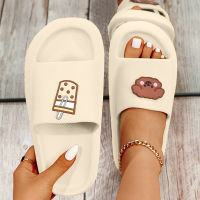 Women Slippers Platform Open Toe Summer Soft Thick Bottom Non-Slip Animal Print House Slipper Female Lovely Flats Ladies Shoes