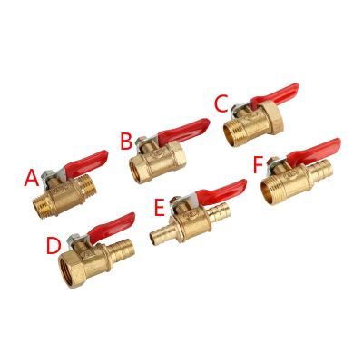 Valve6mm-12mm Hose Barb Inline Brass Water Oil Air Gas Fuel Line Shutoff Ball Valve Pipe Fittings Pneumatic Connector Controller Plumbing Valves