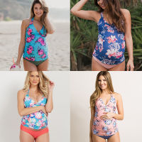 Fashion Maternity plus size swimwear women Floral Print Bikinis Swimsuit Beachwear Pregnant Suit costumi da bagno donna