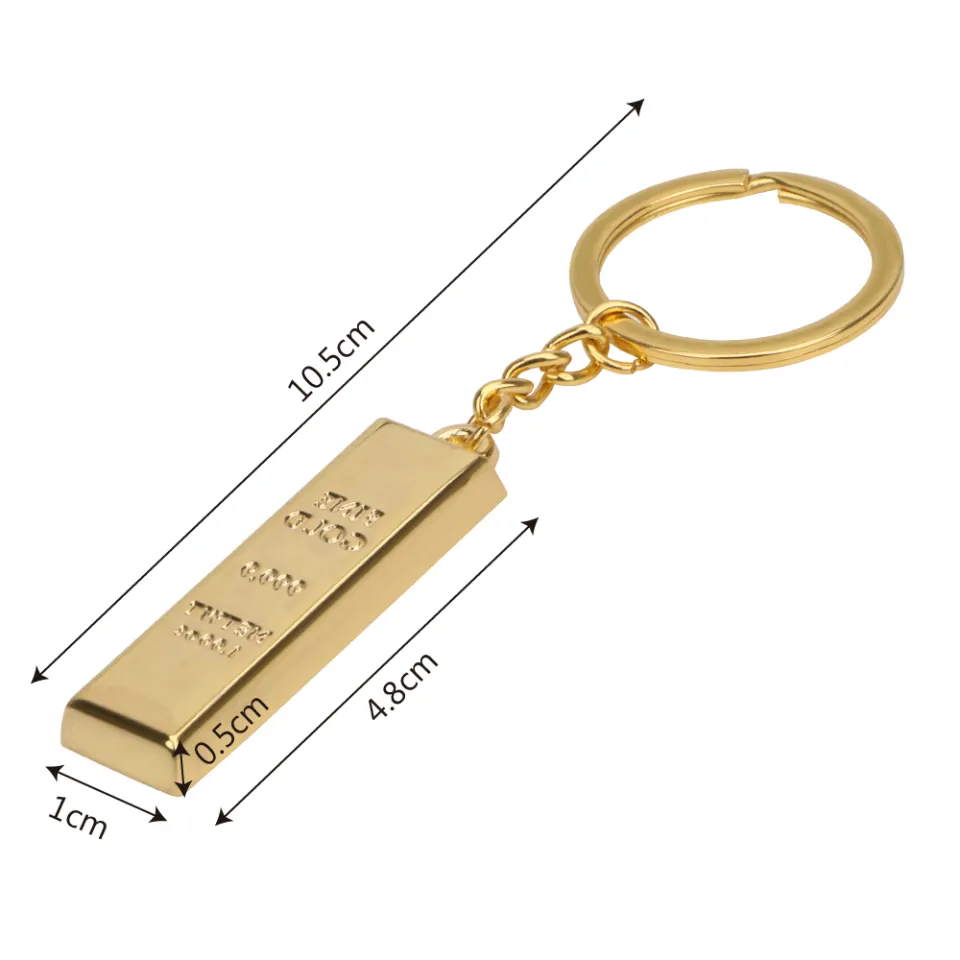 Metal Key Holder Creative Gold Bar Keychain Key Chain Auto Pendant