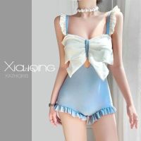 Swimsuit female ins super fairy conservative 2022 new one-piece Korean high waist cover belly thin strap hot spring swimsuit