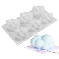 GL-แม่พิมพ์ ซิลิโคน รูปก้อนเมฆ 6 ช่อง แผ่นใหญ่ (คละสี) Cloud silicone mold