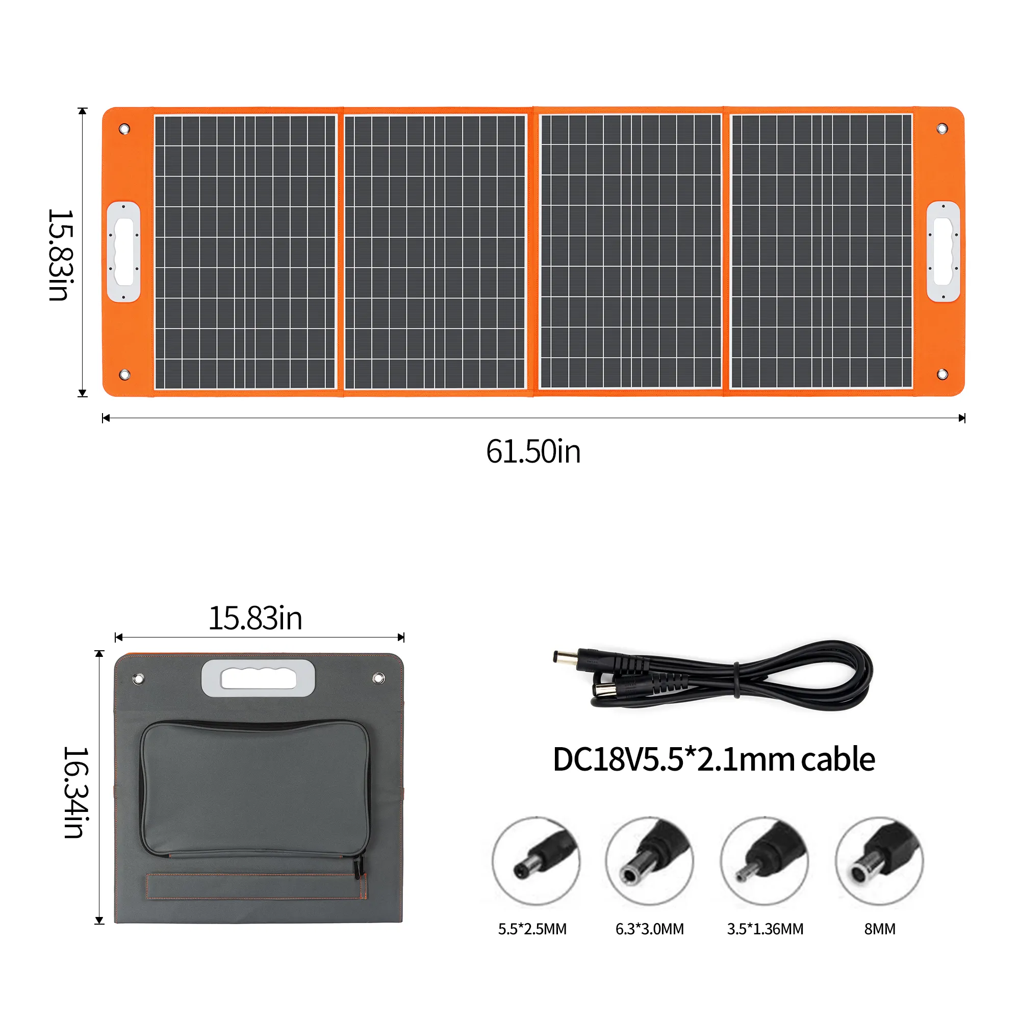 Panel solar portátil plegable de 60W/18V FLASHFISH Modelo TSP60