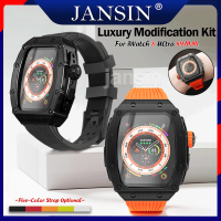 jansin สายยาง สายนาฬิกา apple watch Ultra 49มม สาย+modification kit เคส i watch series 8 Ultra 49มม smart watch เคสนาฬิกาข้อมือ สเตนเลส หรูหรา