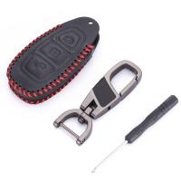 ☒ Genuine Leather Remote Control Car Keychain Key Cover Case for Ford Escape Ecosport Focus MK3 MK4 Kuga New Fiesta Smart Key