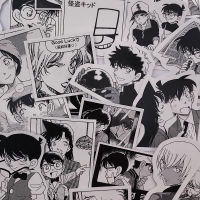 Detective Conan Anime Sticker Kaitou Kiddo Furuya Rei Techou Black White Manga Style Stickers Cute Laptop Phone Case Decorative Stickers Labels