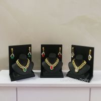 1:6 Doll Mini Jewelry Earring Necklace Set (including Display Rack) Model for Doll Decorative Toys  Doll Gift Accessories Electrical Connectors