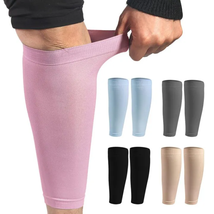 Dream Hunter Sport 1 Pair Calf Protection Warmer Elastic Compression Stockings Unisex Solid Shin Guards Soccer Football Protective Leg Calf Sleeve