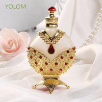 YOLOM Portable Makeup sub-bottling Simple Essence bottle Perfume bottle Golden packaging 12ML Cosmetic Container Middle East style Essential oil Dubai Arabic style Empty refillable bottles