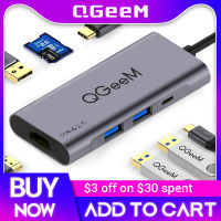 QGeeM 7in1 USB C Hub P20 Mate 20 Pro Type C USB Hub USB-C to 3.0Hub HDMI Card Reader Thunderbolt3 Adapter for Pro