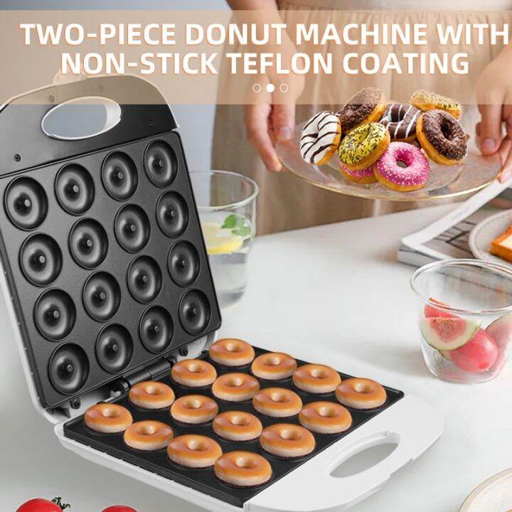 เครื่องทำโดนัท-ทำโดนัทได้ครั้งละ-16-ชิ้น-donut-maker-เครื่องอบขนม-โดนัท-เตาอบโดนัท-เครื่องทำโดนัทจิ๋ว-16-หลุม-เครื่องทำโดนัทมินิ-เครื่องทำโดนัทไฟฟ้า-เครื่องทำขนม-แม่พิมพ์เคลือบ-non-stick-ขนมไม่ติดเตา-