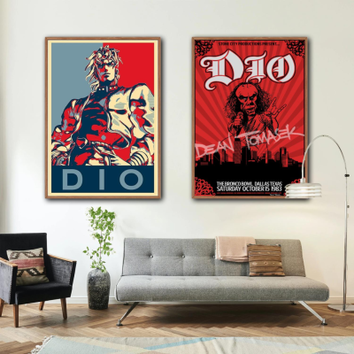 ภาพวาดผ้าใบศิลปะ Dio Band (24X36) -โปสเตอร์ตกแต่งในอุดมคติสำหรับห้องนั่งเล่นและห้องนอน