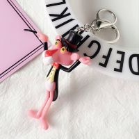 EDTUD สร้างสรรค์ การ์ตูน จี้ห้อยกระเป๋า เสน่ห์กุญแจรถ พวงกุญแจ อุปกรณ์เสริมรถยนต์ พวงกุญแจรถ จี้ของเล่น พวงกุญแจ พวงกุญแจ Pink Panther