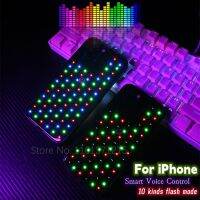 Qiqi เคสโทรศัพท์ปรับสีสันสดใส LED,เคสด้านหลังโทรศัพท์สำหรับ iPhone 12 11 13 Pro Max 14 Plus เรียกแสงเรืองแสงกระพริบเคสกระจก