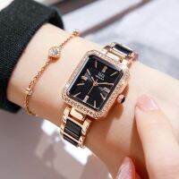 2023 new ceramic watch womens fully automatic non-mechanical high-end sense square temperament simple light luxury niche