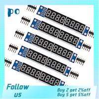 PO6222525 5ชิ้น5V โมดูลส่วนดิจิตอล PCB + ชิ้นส่วนอิเล็กทรอนิกส์821512มม. เจ็ดส่วน8บิตจอแสดงผลแอลอีดีท่อป้องกัน Short Circui GND 8-Digit 7ส่วนโมดูล MAX7219สำหรับ Ar-Duino Mcu/ 51 /Avr/