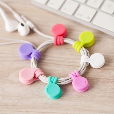 【CW】 3 PCS Assorted Colors Magnetic Cable Clips Winder Wrap Ties Cords Holder Organizers For Smart Headphones Earphones USB