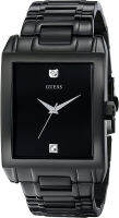 GUESS Mens Stainless Steel Diamond Dial Watch Black